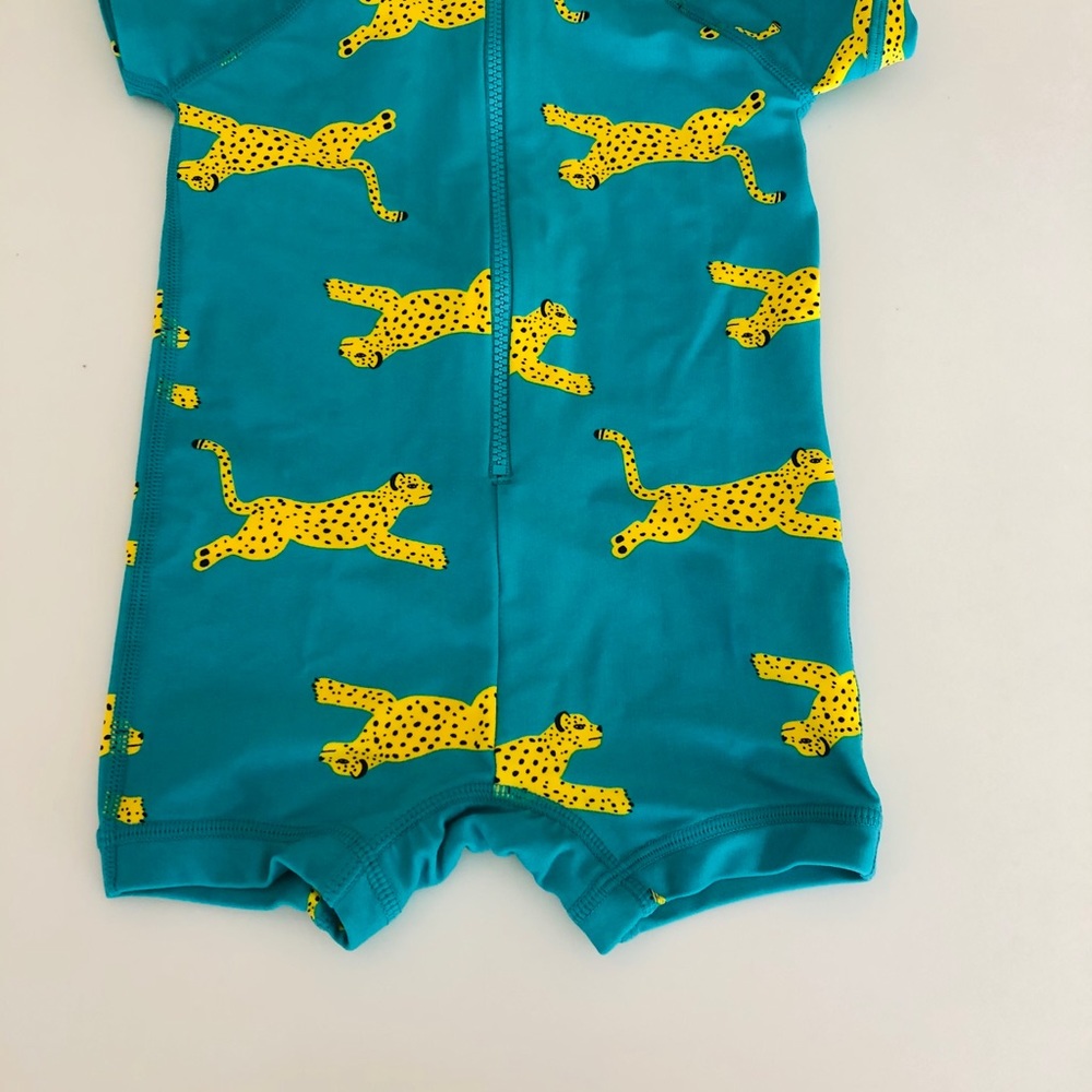 Hanna Andersson Teal and Yellow Kids Swim One Piece - Picture 3 of 7